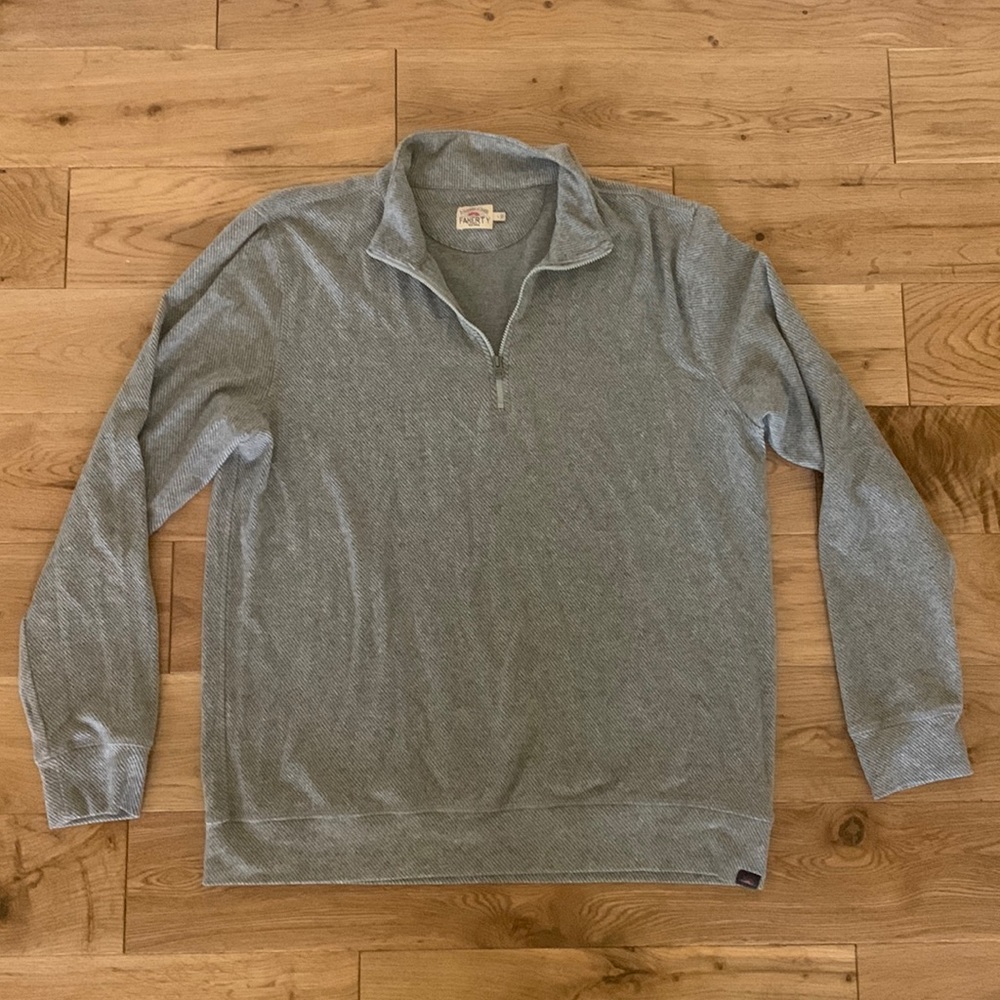 Faherty Legend Sweater Quarter Zip in gray size L